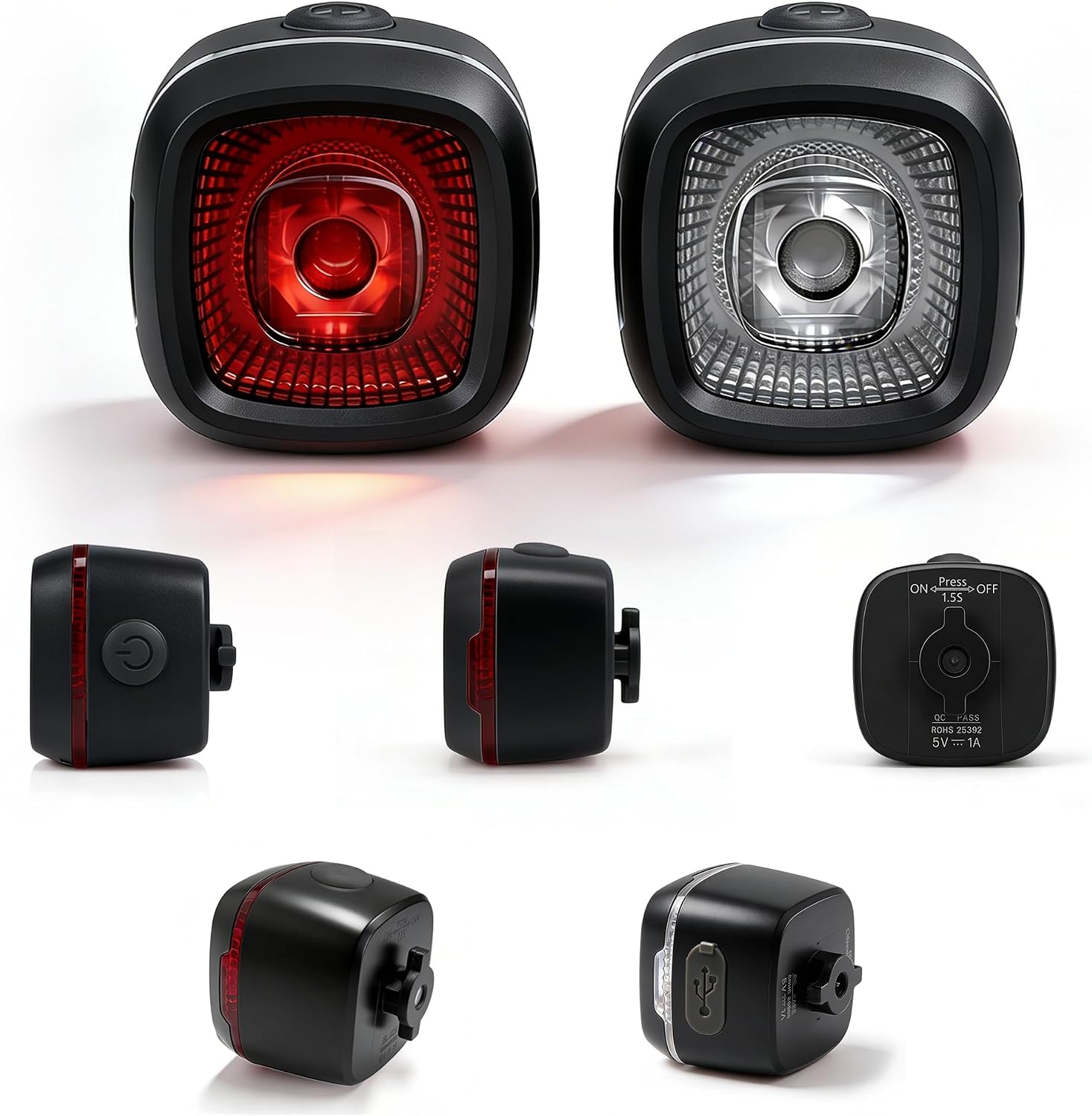Bicycle Front & Rear Lights, Type-C Rechargeable LED Bike Light Set, IPX6,Waterproof Flashlight for Night Riding, Safety Headlight Taillight, Kids Girls Children's Bicycle Accessories