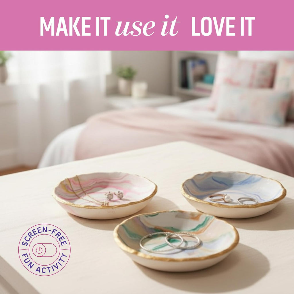 Craft 'n Clay - Jewelry Dish Making Kit for Kids 8-14 Years - DIY Crafts