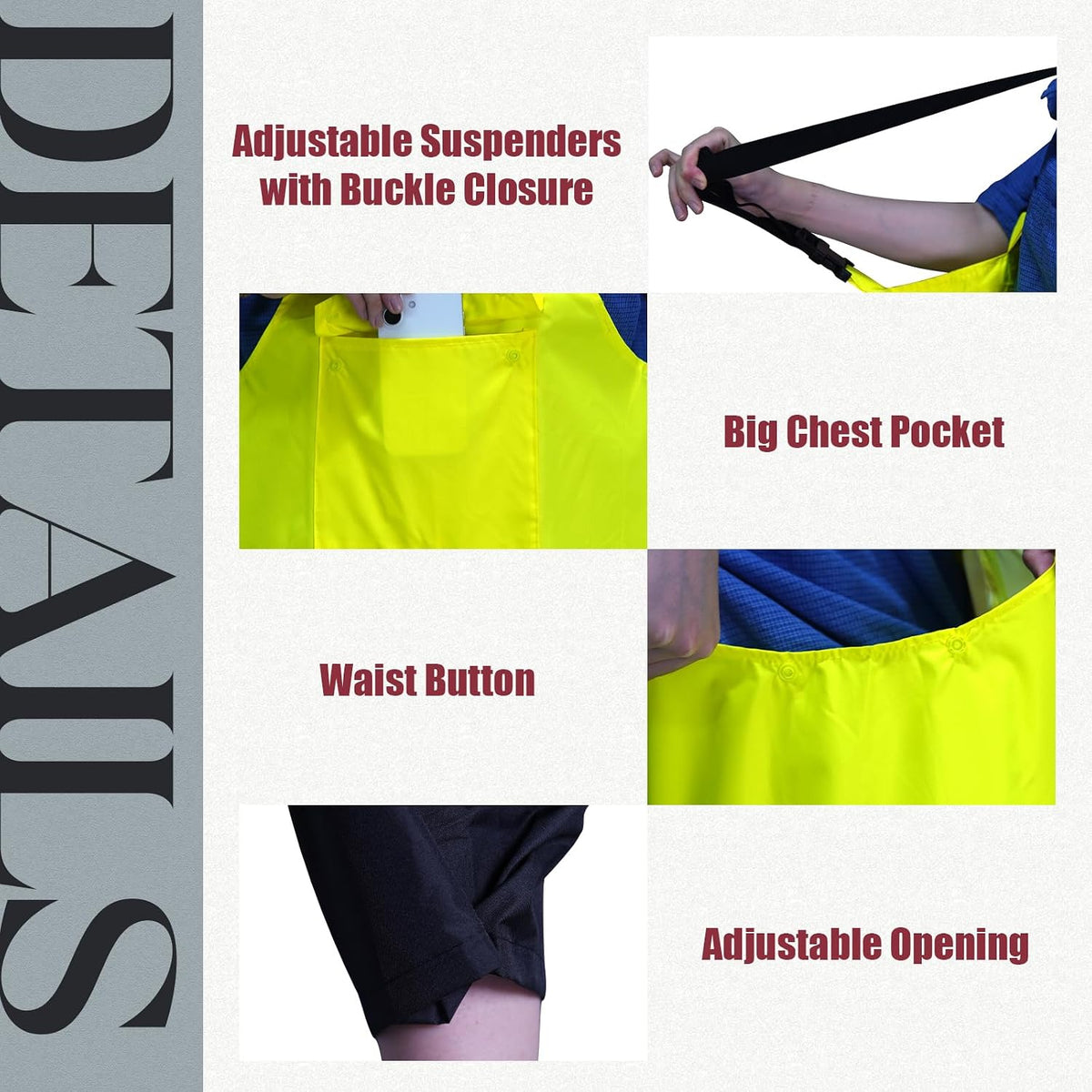 RainRider Waterproof Breathable Suits for Men - Durable Oxford Rain Jacket Coat With Pants