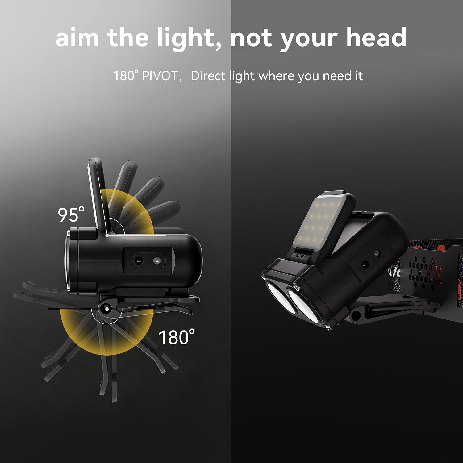 Hopedone 2-in-1 Rechargeable Headlamp & Hat Light, 800LM Clip-On Cap Light