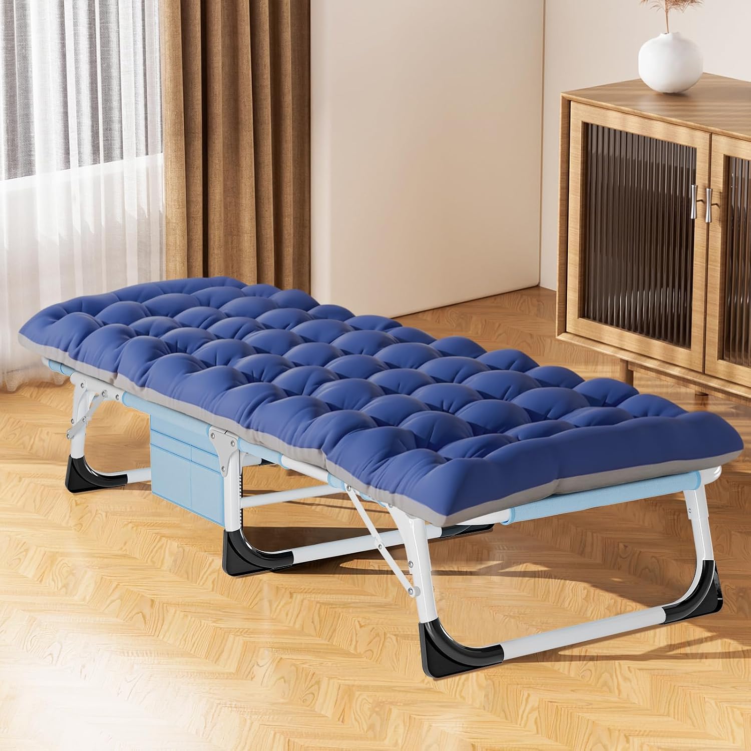 LILYPELLE Folding Chaise Lounge Chair with Pad, Patio Sun Tanning Chair
