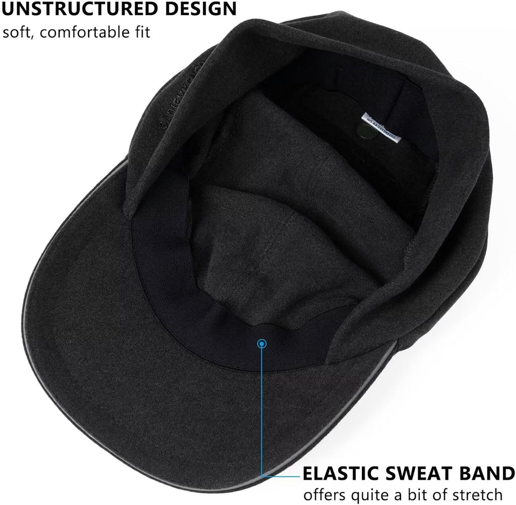 GADIEMKENSD Women's Winter Reflective Fleece Ponytail Hat with Drop Down Ear Warmer