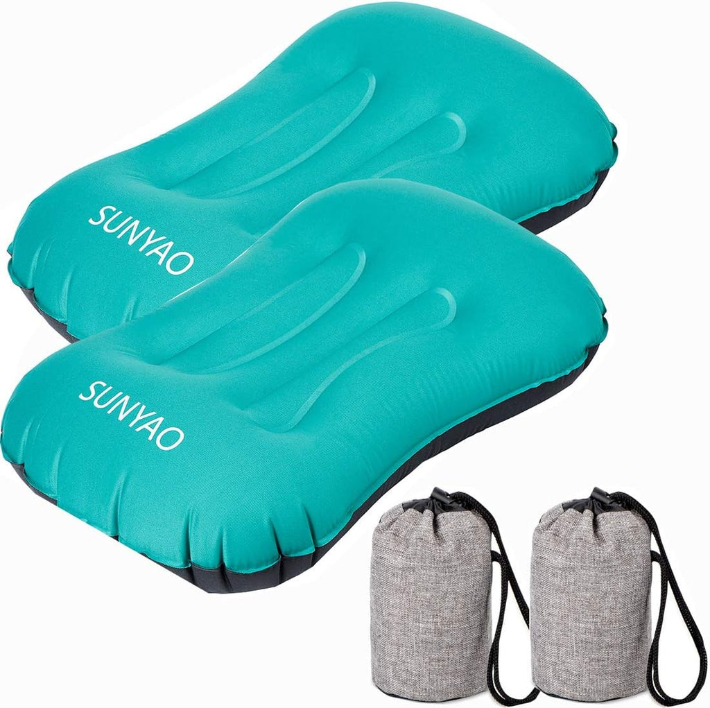 Ultralight Inflatable Camping Pillows - Compressible, Compact, Inflatable, Comfortable, Ergonomic Pillow for Neck & Lumbar Support While Camping,Backpacking,Hiking