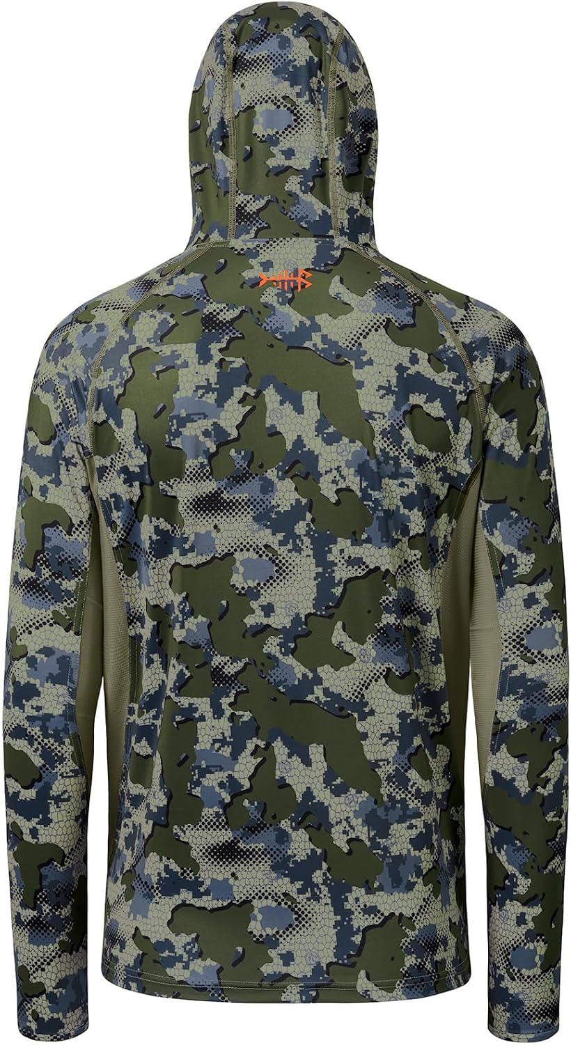 BASSDASH Men's UPF 50+ Camo Long Sleeve Hunting Fishing Hoodie Shirt