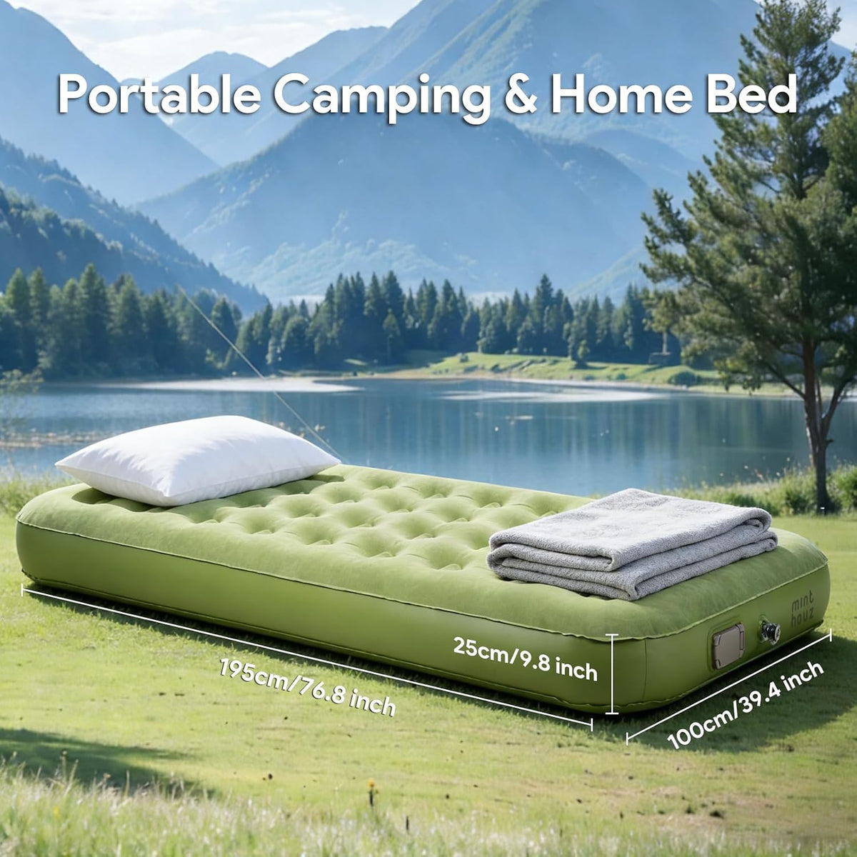 Minthouz 9.8" Ultra-Thick Self Inflating Sleeping Pad with Electric Pump