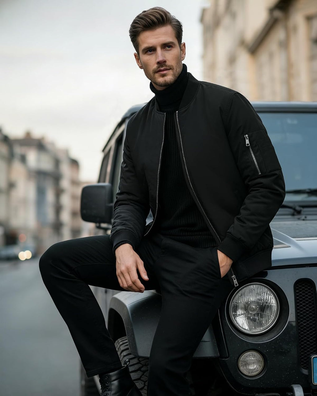 33,000ft Men's Bomber Jacket Lightweight Zip Up Waterproof Windbreaker