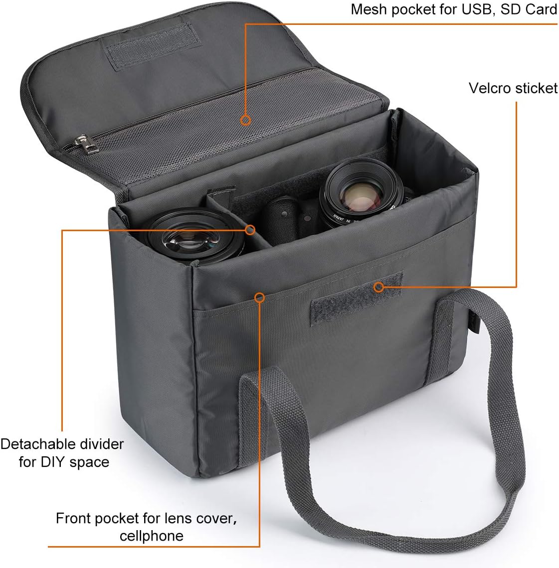 S-ZONE Waterproof Shockproof Foldable Camera Insert Bag Lens Cases Canon Nikon