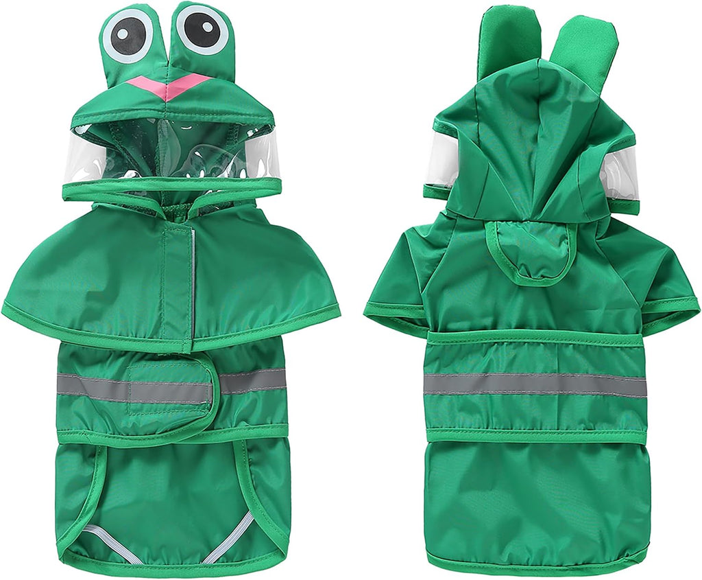 Dog Raincoat Hooded Reflective Waterproof Slicker Poncho