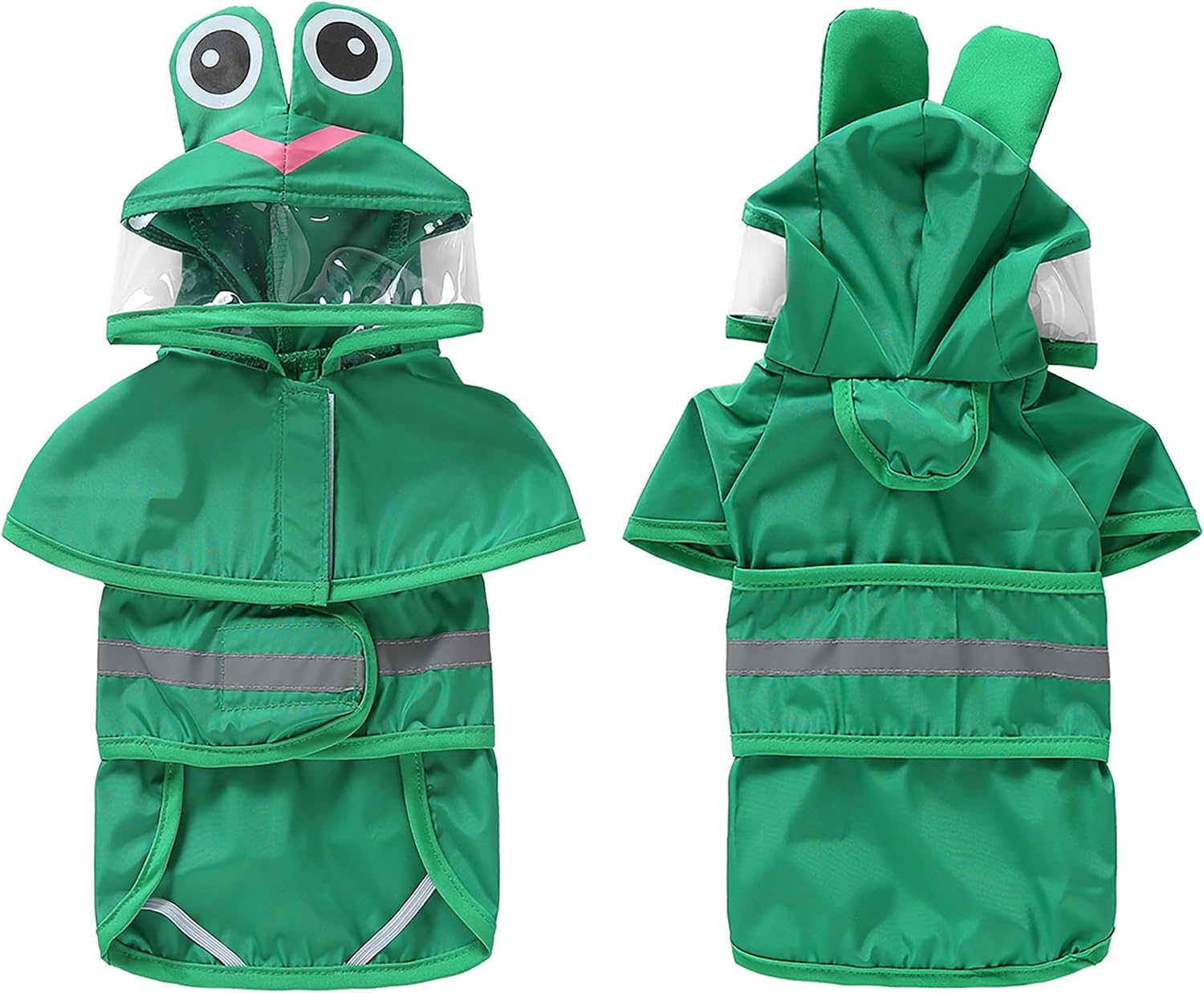 Dog Raincoat Hooded Reflective Waterproof Slicker Poncho