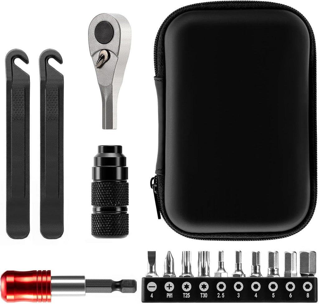 Bike Repair Tool Kit with Mini Pump in Portable Multifunction Tool Set
