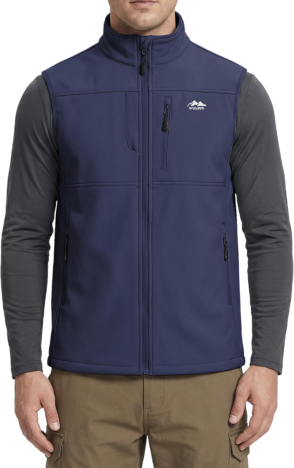 WULFUL Men's Golf Vest Windproof Lightweight Outerwear Sleeveless Jacket