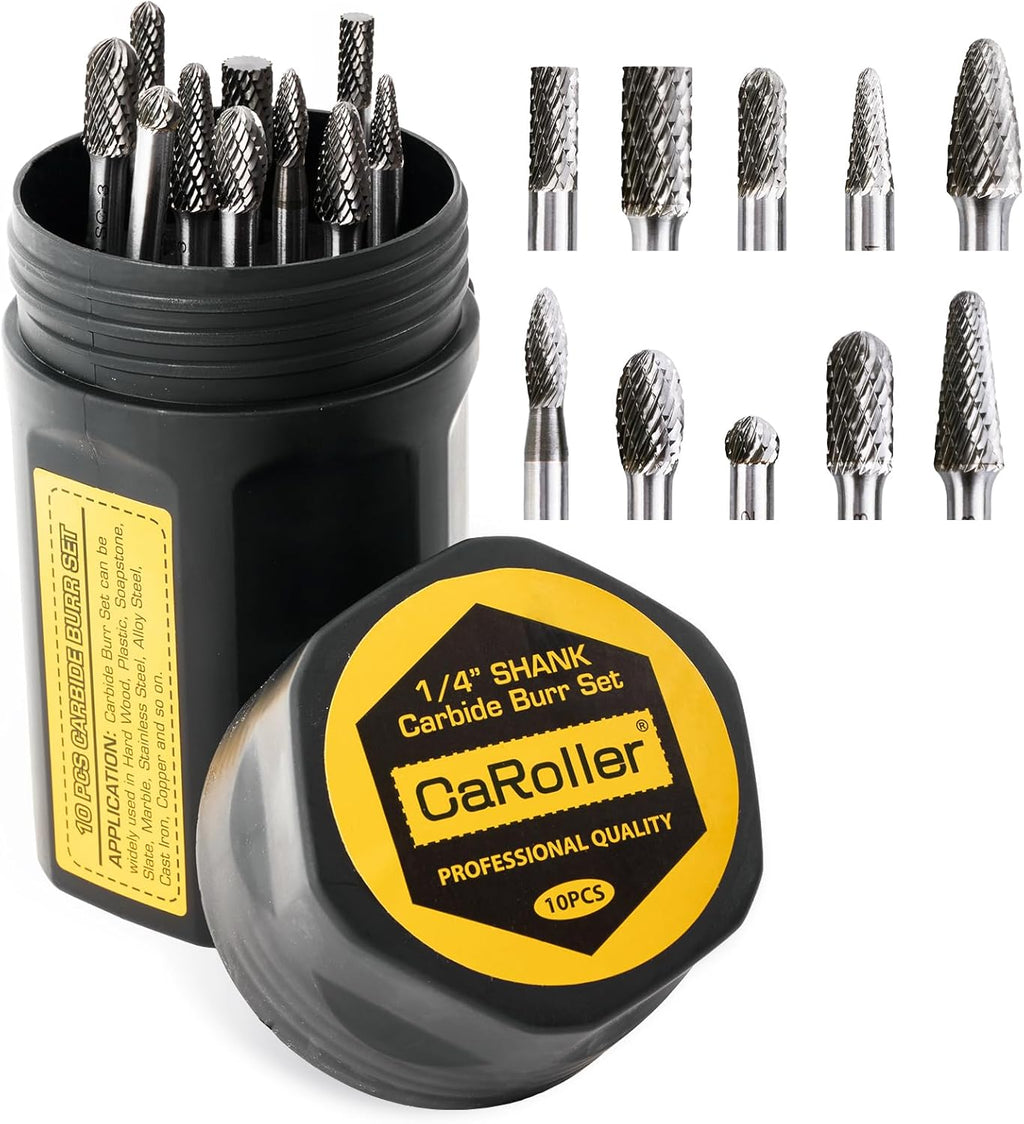 1/8"Shank Tungsten Carbide Burr Set,20PC Double Cut Die Grinder Rotary Tool