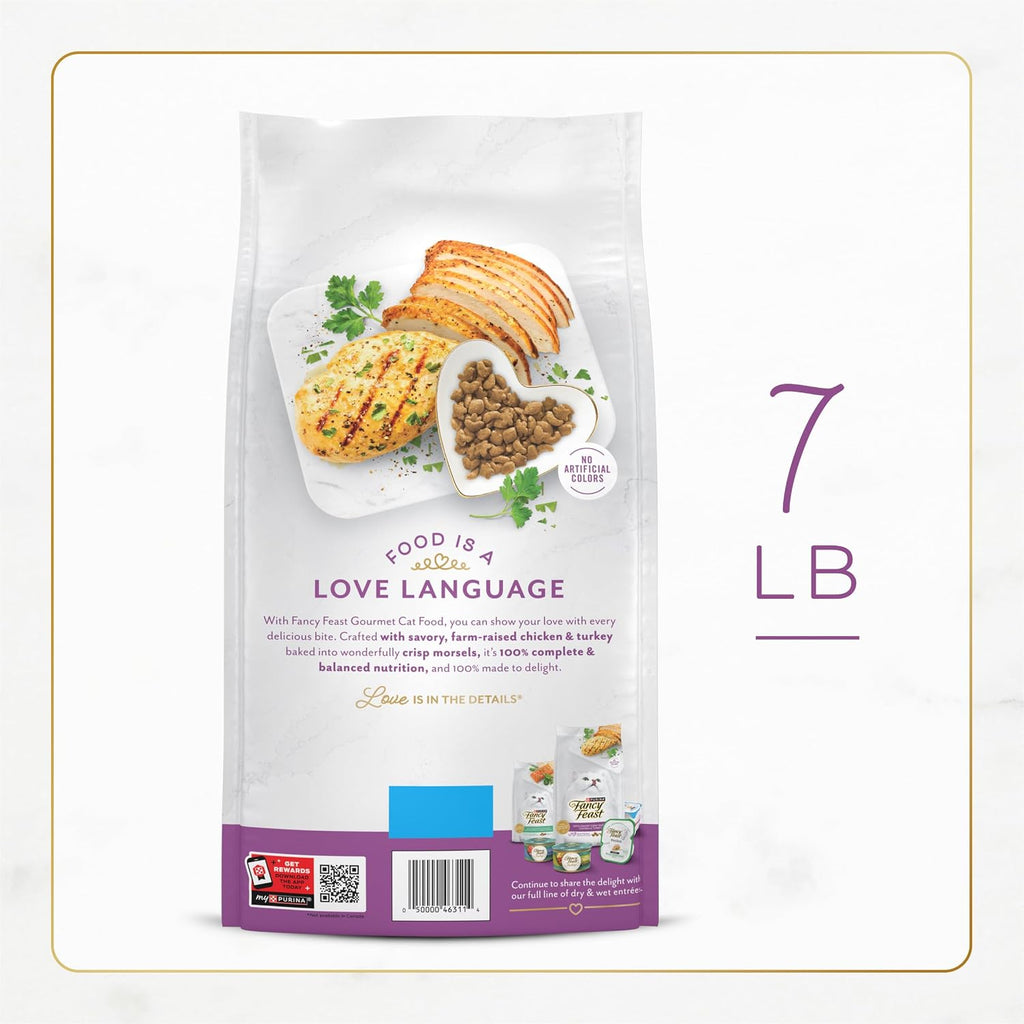 Fancy Feast Purina Farm-Raised Chicken & Turkey Dry Cat Food, 7 lb. Bag