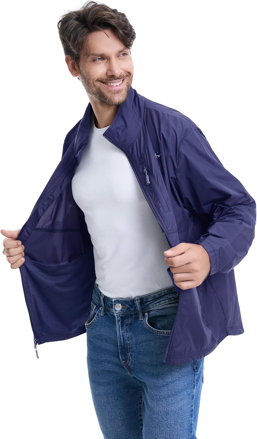 clothin Men's Lightweight Water-Resistant Packable Windbreaker