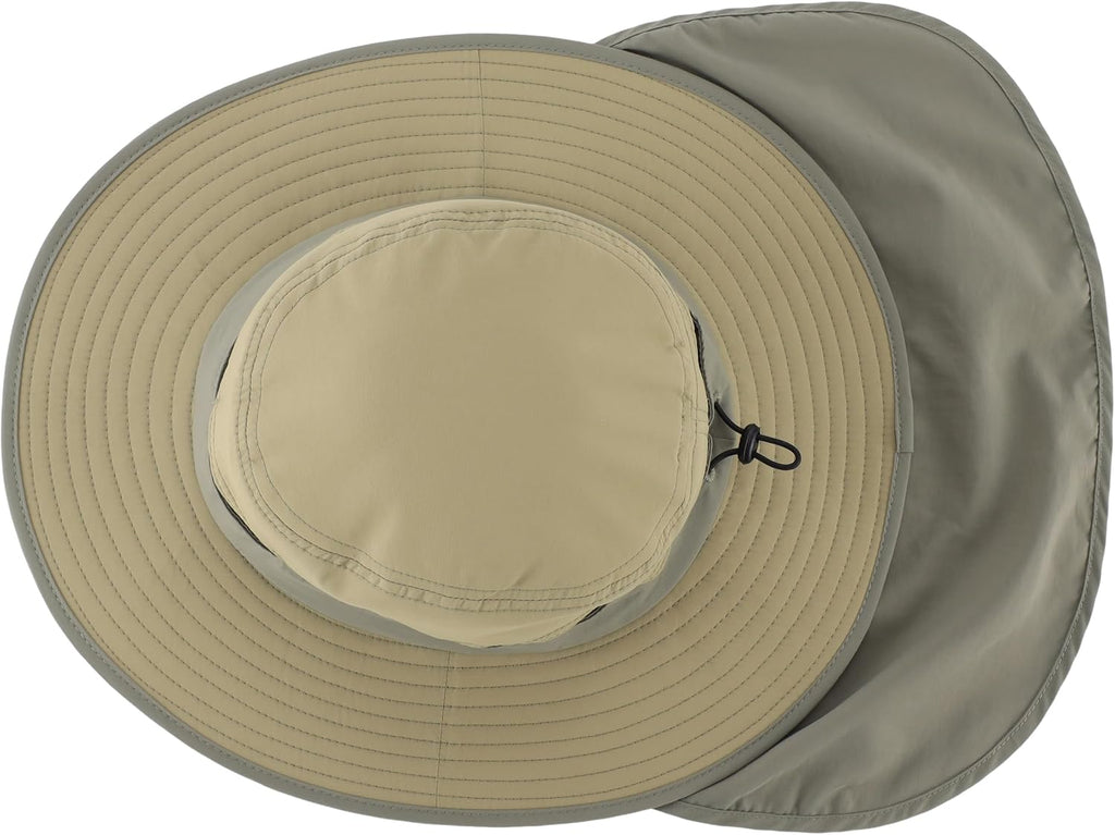 Connectyle Wide Brim Sun Hat for Men Women UPF 50+ Breathable Fishing Hat with Neck Flap Outdoor Hiking Safari Bucket Hats