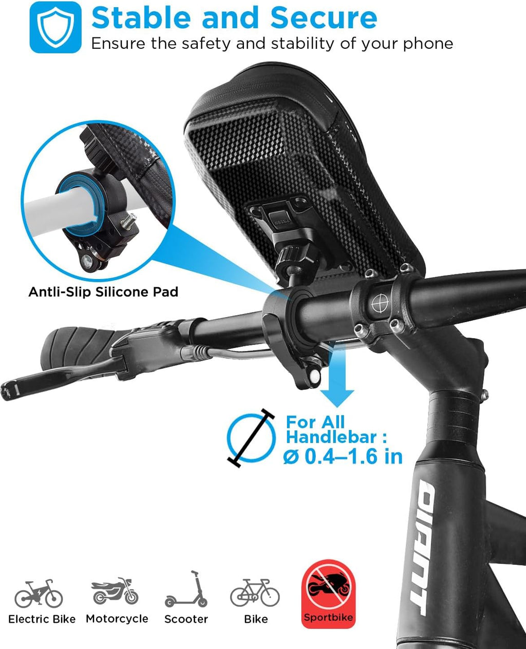 whale fall Bike Phone Holder, Waterproof Handlebar Bag for Phones up to 7"