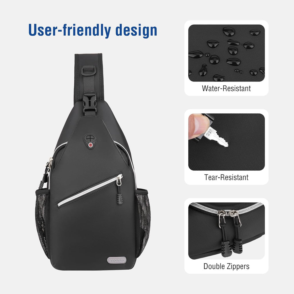 MOSISO Small Sling Bag for Men, Crossbody Shoulder Chest Daypack Bag