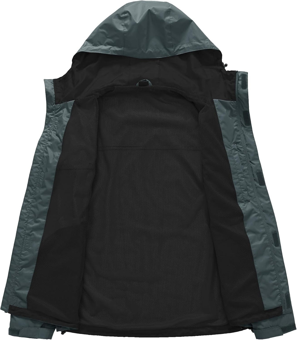 TBMPOY Men's Lightweight Rain Jackets Waterproof Raincoat with Hood