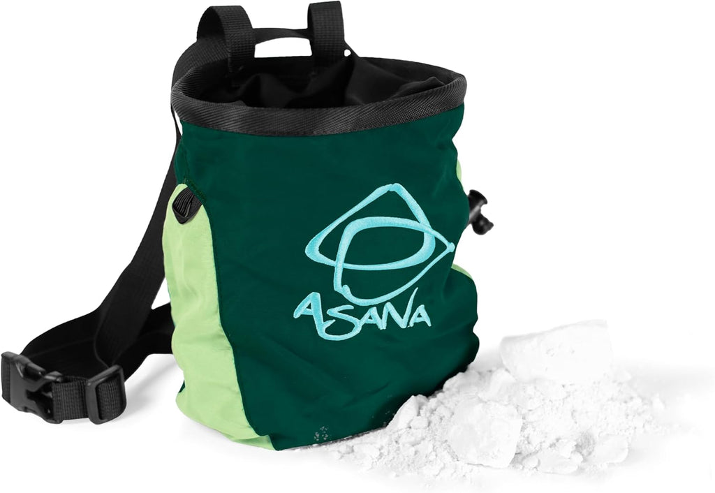 Chalk Bag for Rock Climbing & Bouldering with Waist Belt, Brush Loop, Fleece Liner, Cord Lock Enclosure - Complete with Hamster Ball Chalk Holder