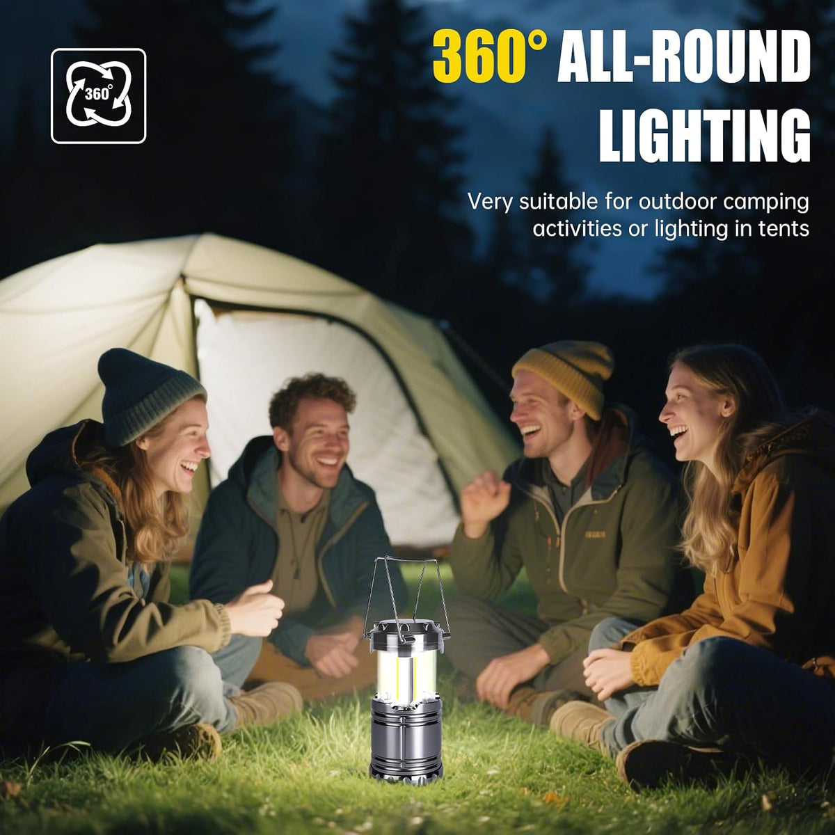 KUNHE LED 60 Pack Camping Lantern Battery-Operated (Includes 180 AA Alkaline Batteries) 350 lumens IPX4 Waterproof Lanterns for Power Outages Emergency Hurricane Storm Outdoor Camping