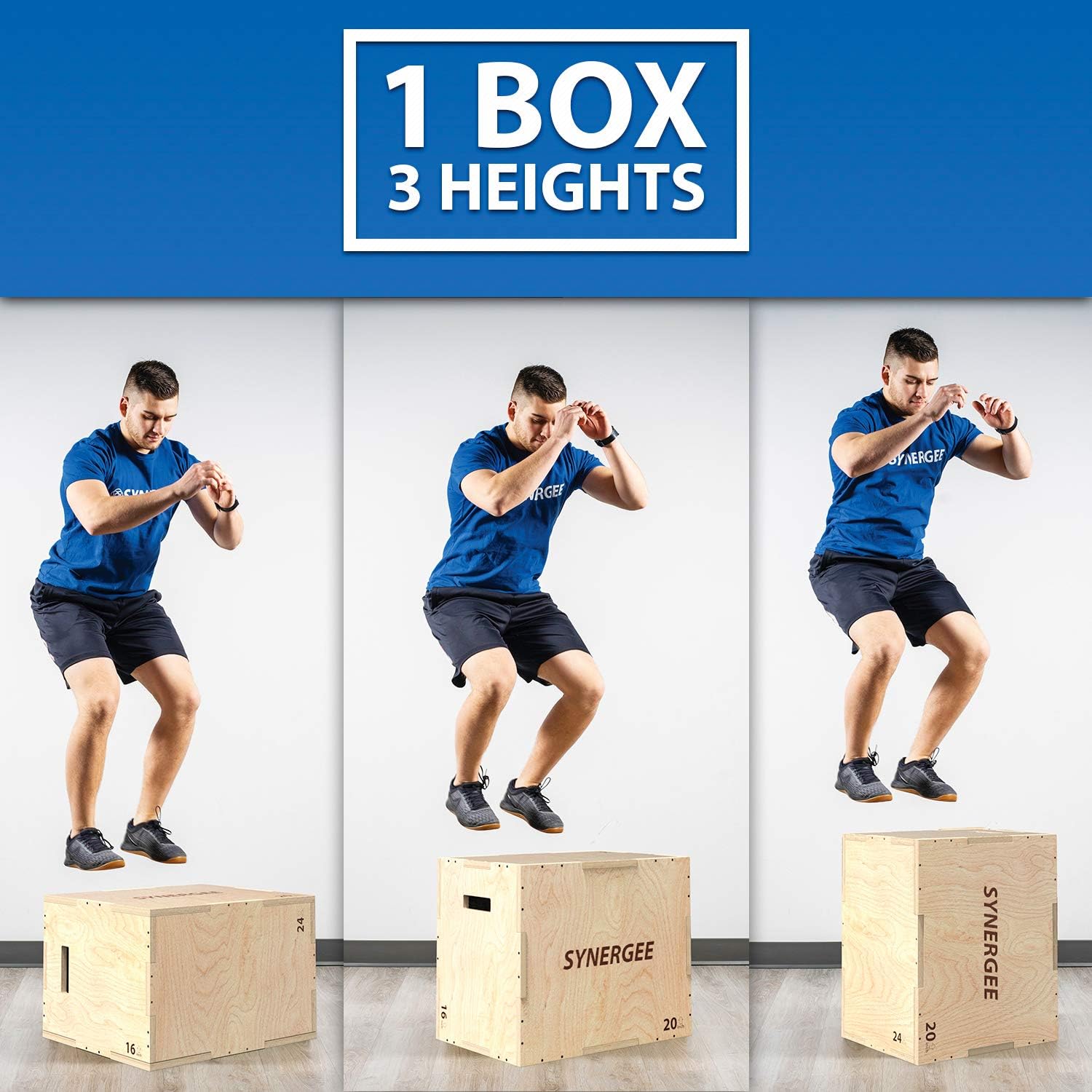 Synergee 3 in 1 Wood Plyo Box – Multiple Sizes