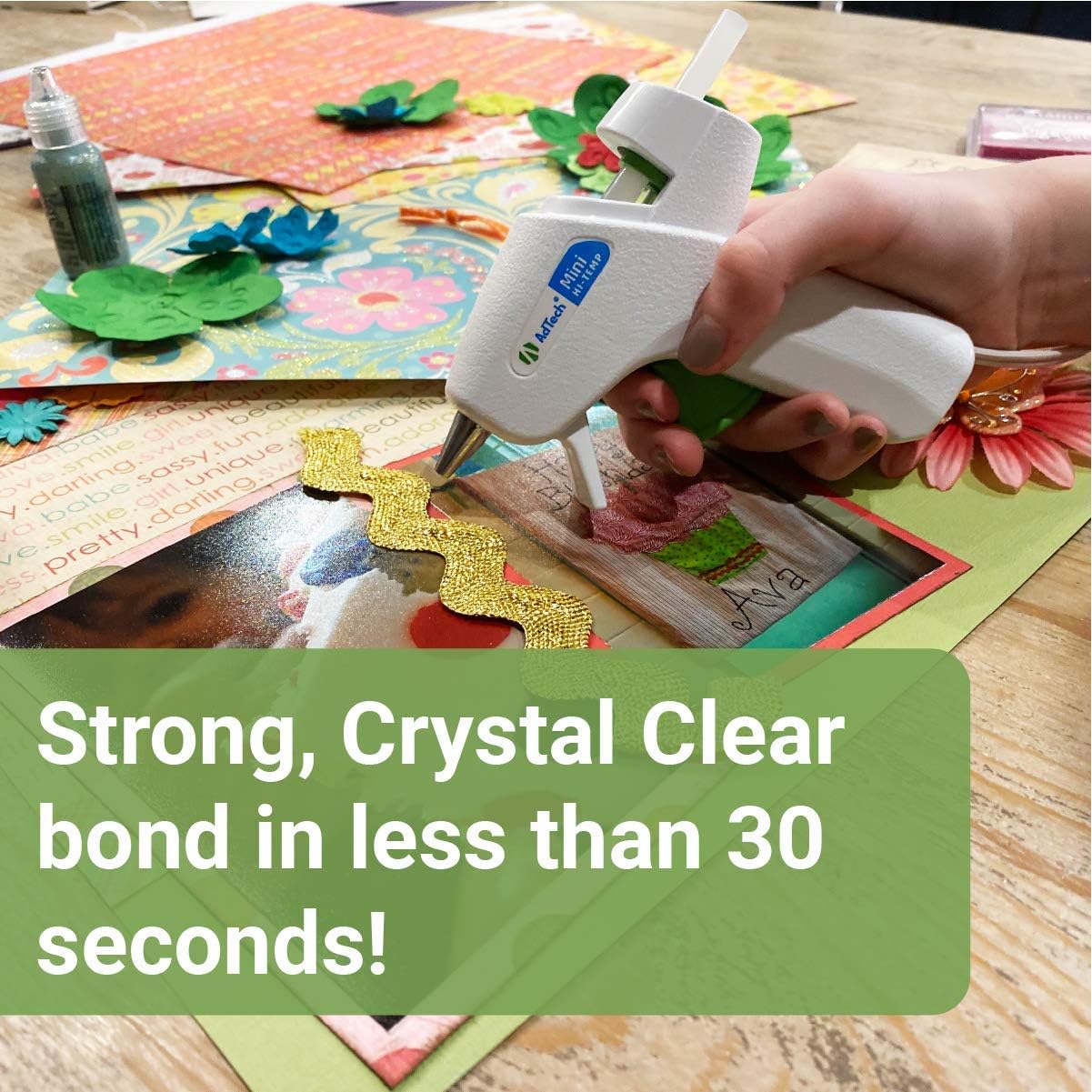 Adtech Mini Hot Glue Sticks Clear | High Temperature | Bonds in 30 Seconds | 800 Count, Pack of 8