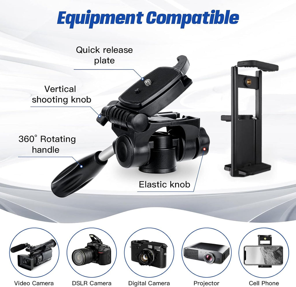 MACTREM 75in Aluminum Lightweight Travel Tripod for DSLR Camera Phone iPad