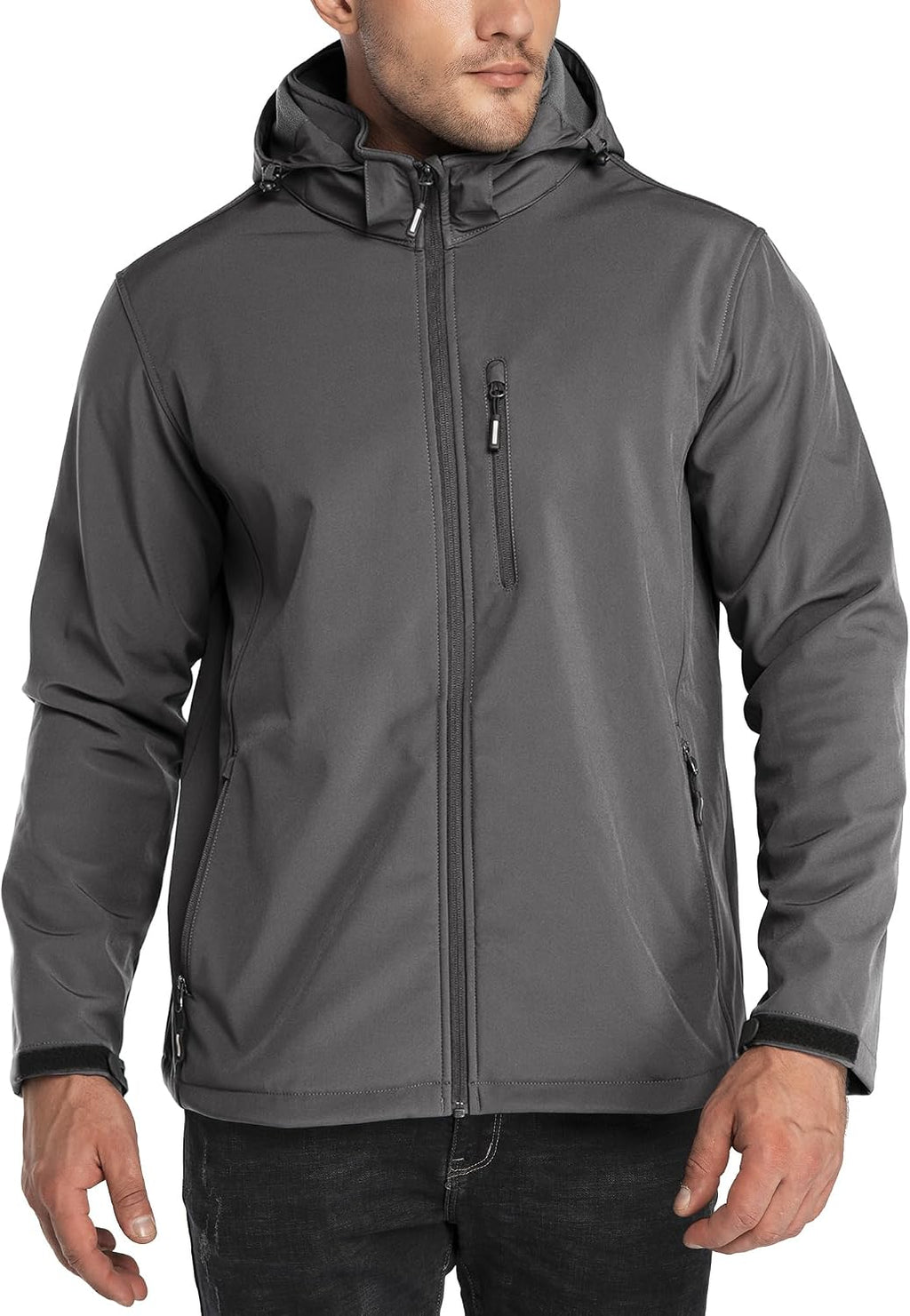 Outdoor Ventures Men's Softshell Jacket Waterproof Fleece Rain Shell Coat