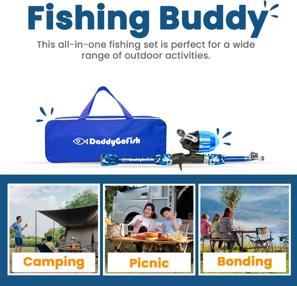 Kids Fishing Pole for Boys, Girls & Youth Age, Toddler Fishing Pole Set Kit