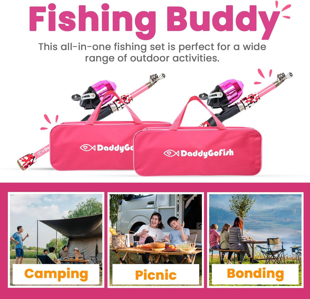 Kids Fishing Pole for Boys, Girls & Youth Age, Toddler Fishing Pole Set Kit