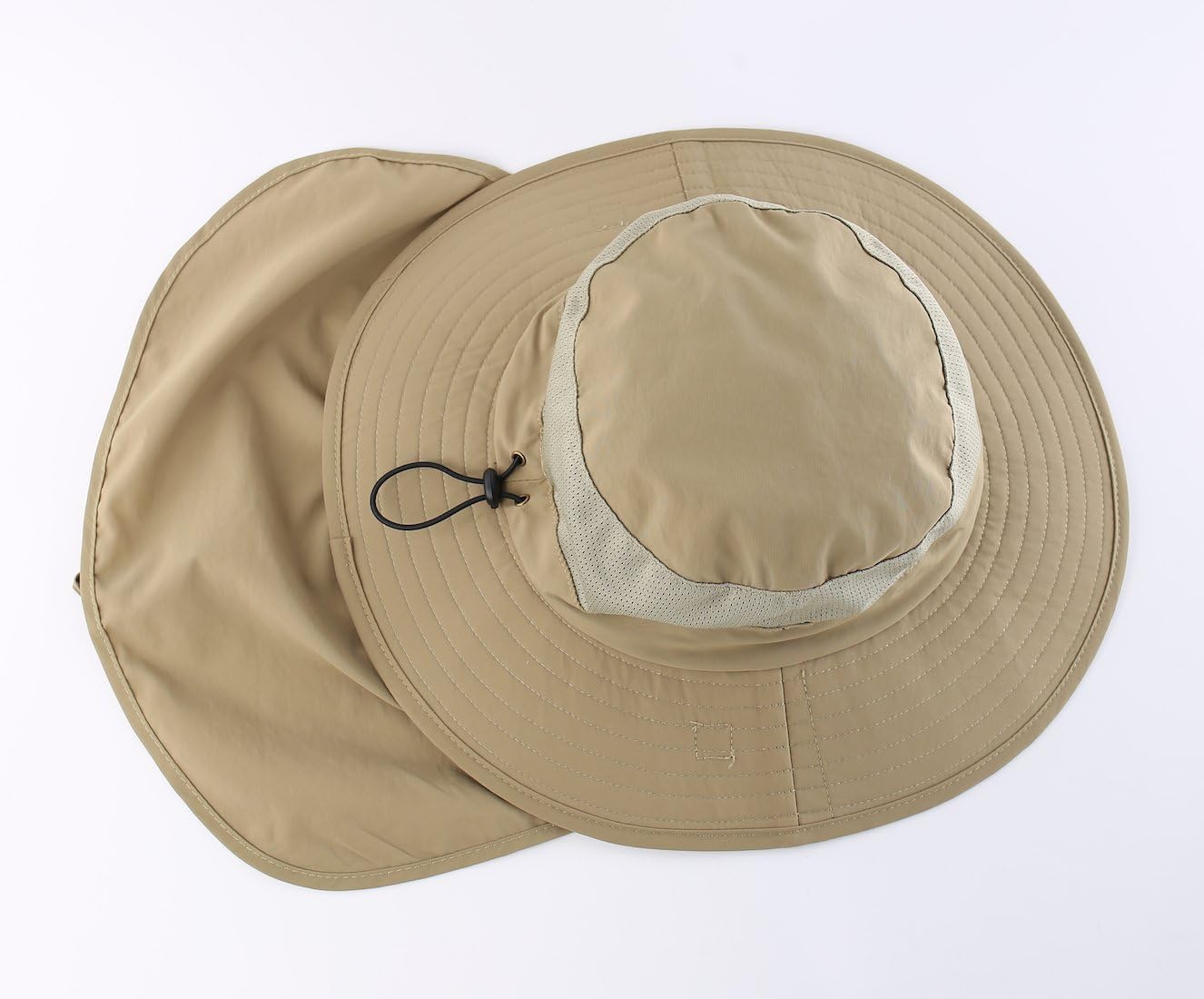 Home Prefer Outdoor UPF50+ Mesh Sun Hat Wide Brim Fishing Hat with Neck Flap Sun Hat for Men Women