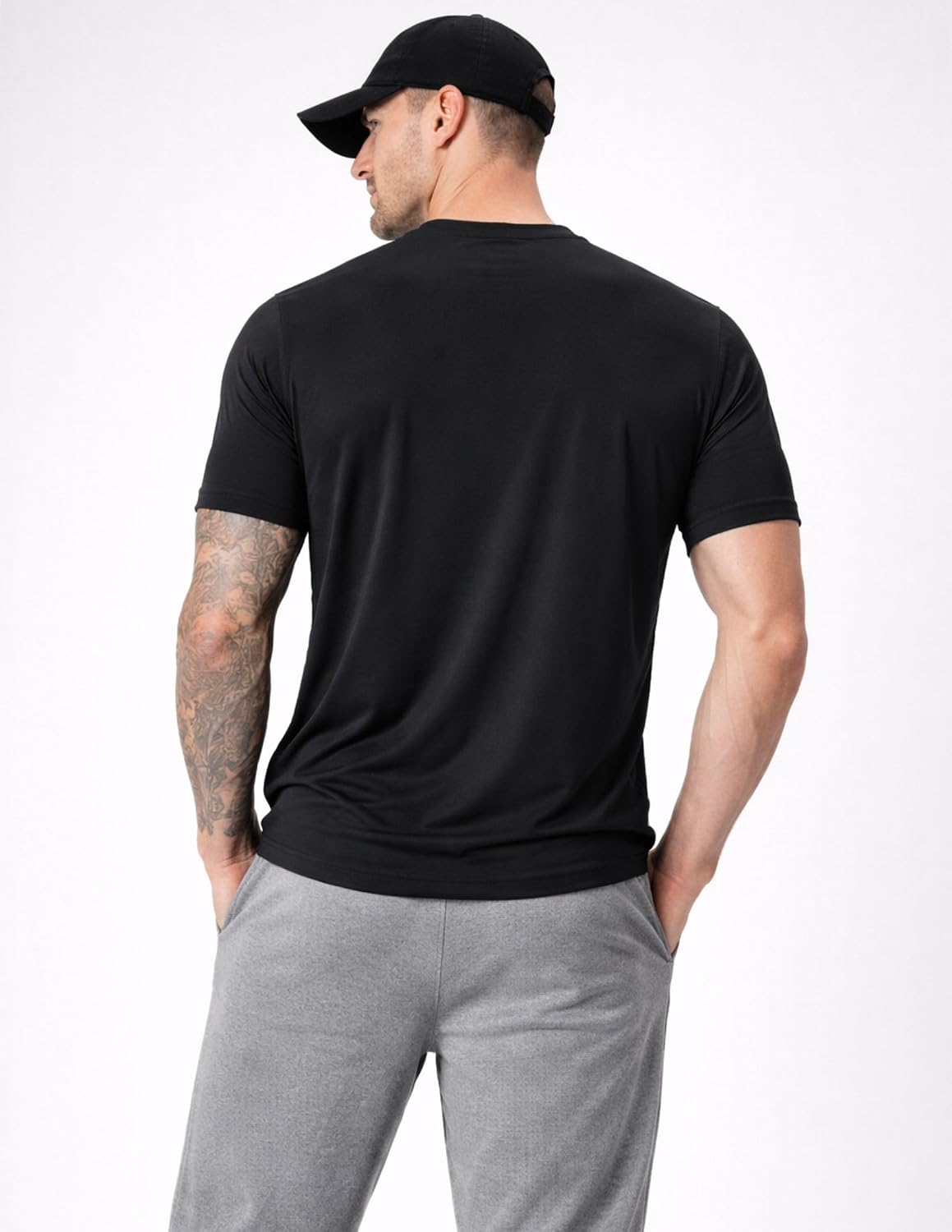5 Pack Men’s Active Quick Dry Crew Neck T Shirts | Athletic Running Gym Workout Short Sleeve Tee Tops Bulk