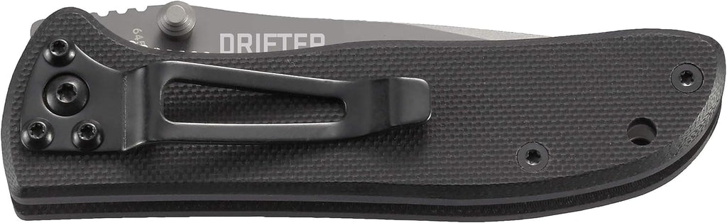 CRKT Drifter Everyday Carry EDC Pocket Folding Knife with Liner Lock: Stainless Steel Plain Edge Blade, G10 Handle, Pocket Clip, 6450K