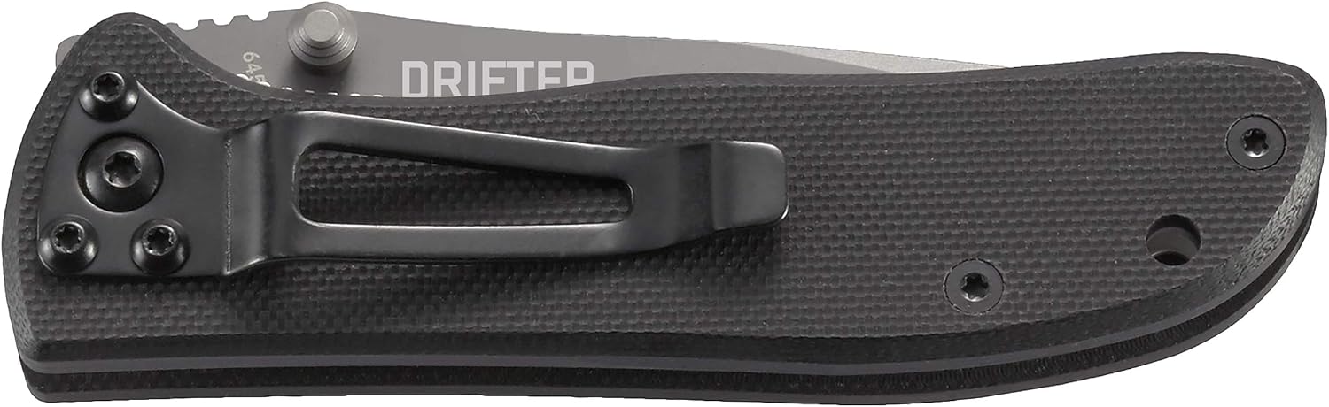 CRKT Drifter Everyday Carry EDC Pocket Folding Knife with Liner Lock: Stainless Steel Plain Edge Blade, G10 Handle, Pocket Clip, 6450K