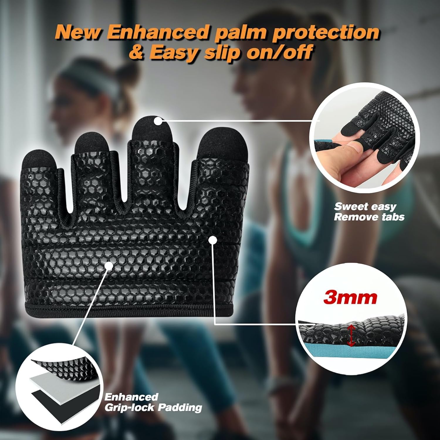 Minimal Workout Gloves for Women Men, Micro Fingerless Gym Gloves Grip Pads