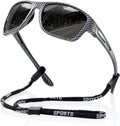 suoso Polarized Sports Sunglasses for Men: UV400 Protection Glasses Wrap Around Goggles for Driving Fishing