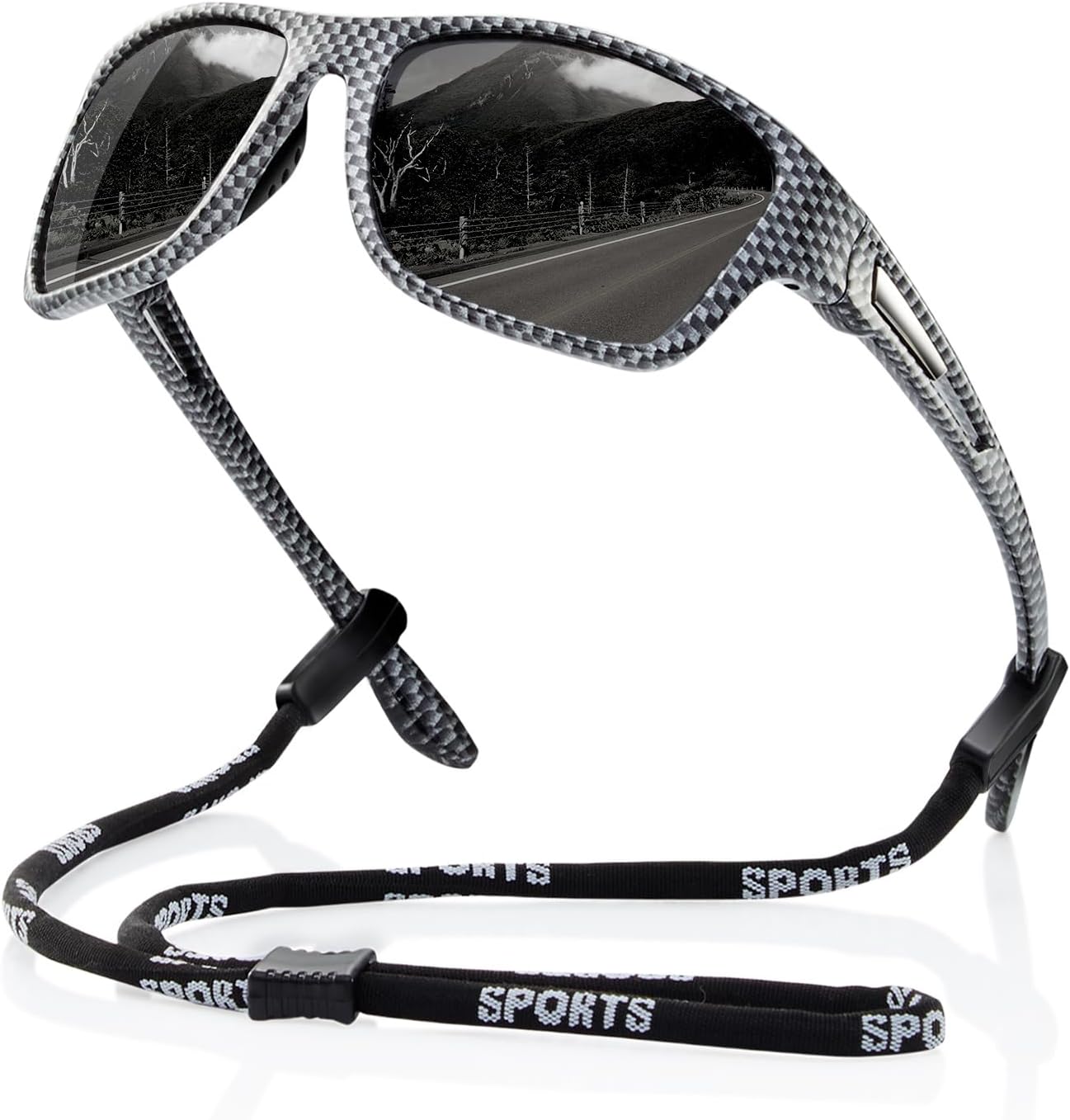 suoso Polarized Sports Sunglasses for Men: UV400 Protection Glasses Wrap Around Goggles for Driving Fishing