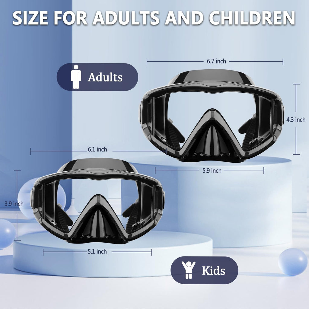 Diving mask Anti-Fog Swimming Snorkel mask Suitable for Adults Scuba Dive Swim Snorkeling Goggles Masks