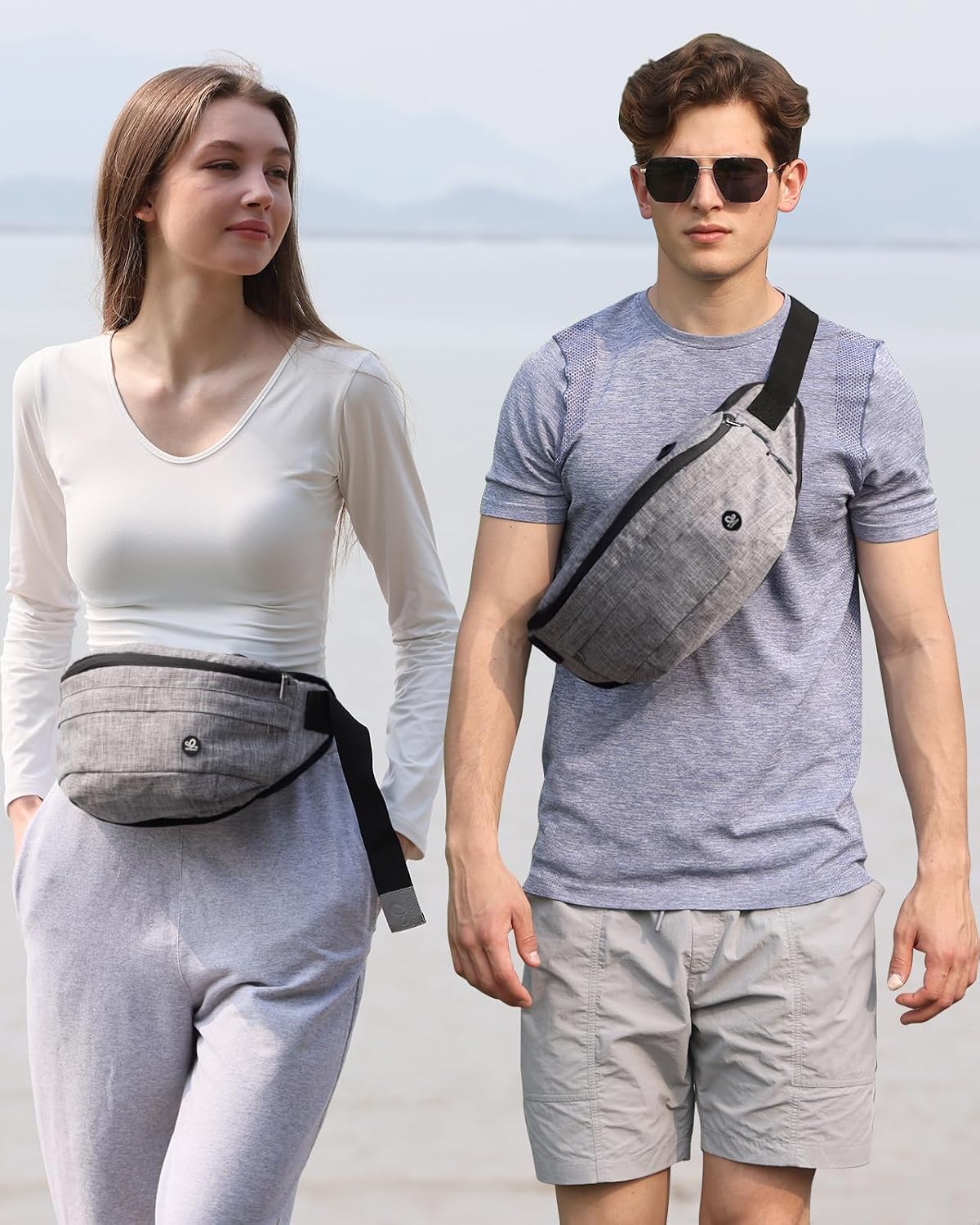 WATERFLY Fanny Pack Waist Bag: Large Crossbody Fannie Bum Belt Bag Hip Phanny Pack for Men Women Outdoor Sport Hiking Traveling Walking