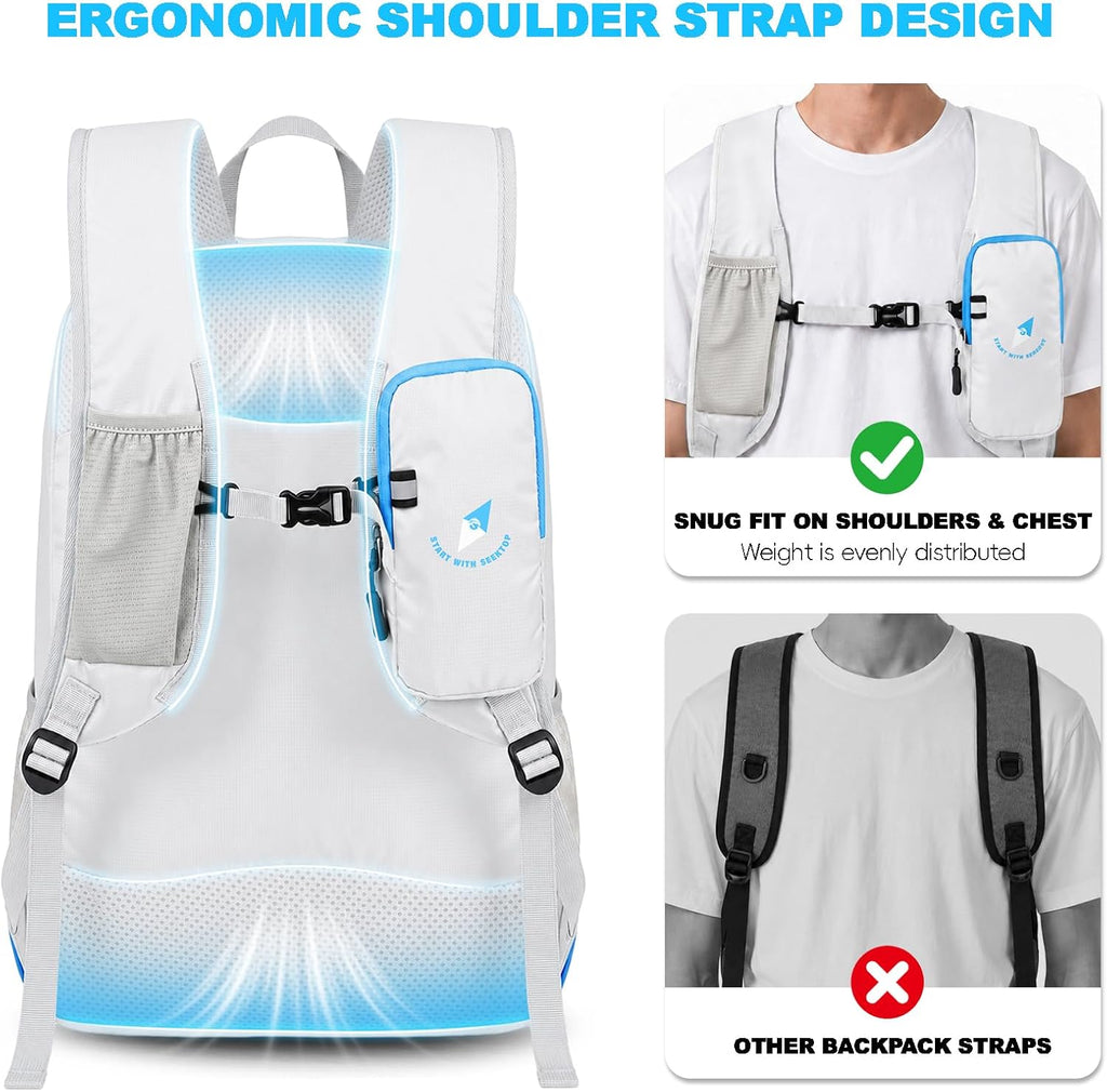 Seektop 15L Foldable Lightweight Hiking Backpack for Men and Women