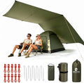 17x10 FT Large Camping Tarp Waterproof, Lightweight PU6000mm Rain Fly, UPF 100+ Sun Protection Camping Canopy & Tent Cover for Outdoor Camping, Picnic, Backpacking & Hammock (Note: Poles Not Included)