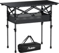 Anbte 3ft Aluminum Roll Top Folding Camping Table, Portable, 32”X16”, Black