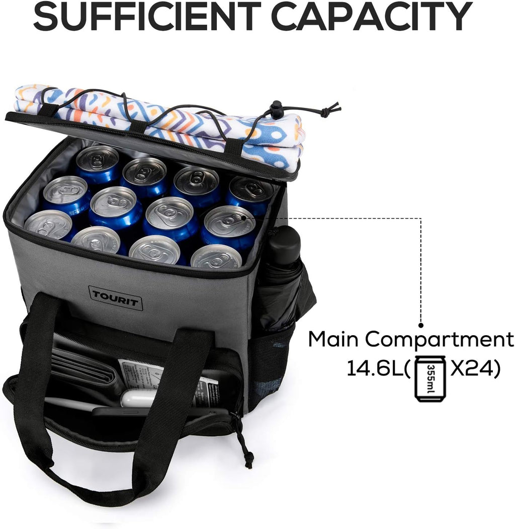 TOURIT Small Soft Cooler Bag Insulated, 24/35/46-Can Lunch Cooler Bag, Ice Chest, 14.6/24/32L Leakproof & Portable Coolers for Picnic, Beach, Camping, Work, Travel, Trip