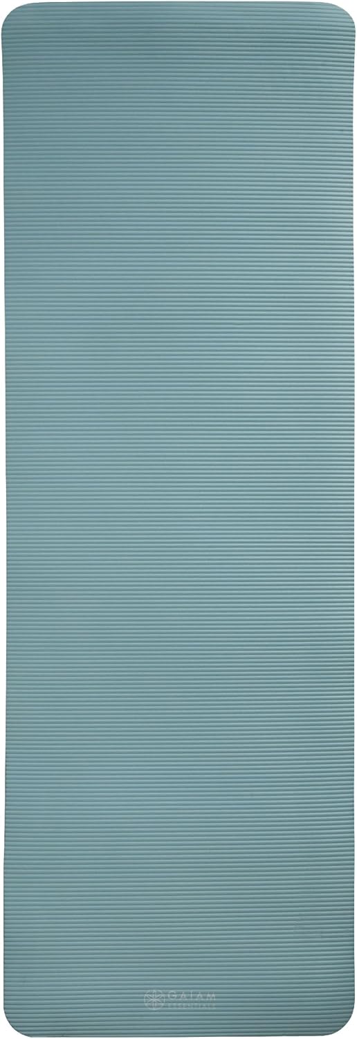Gaiam Thick Yoga Mat, Exercise & Fitness Mat with Easy-Cinch Carrying Strap