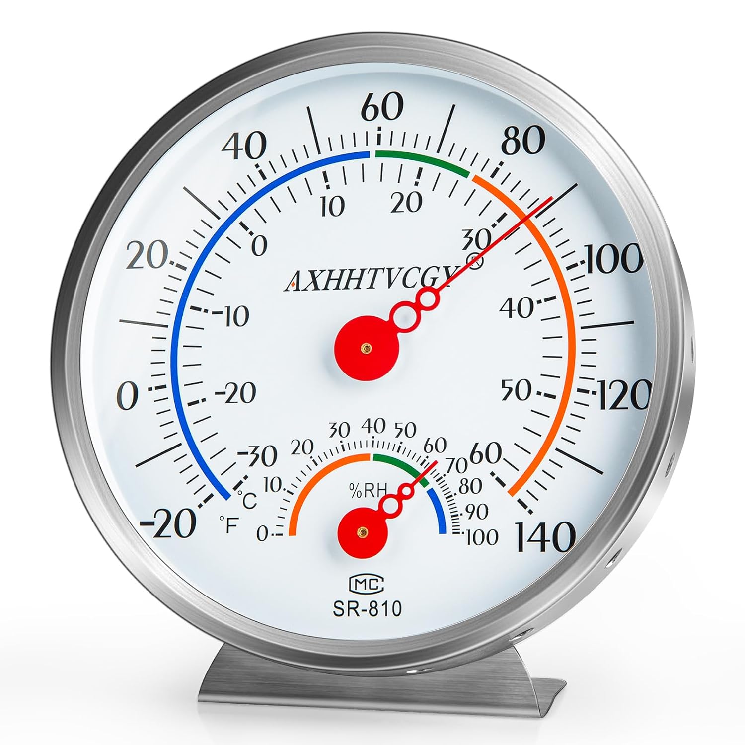 Indoor Outdoor Thermometer Hygrometer, Large Dial