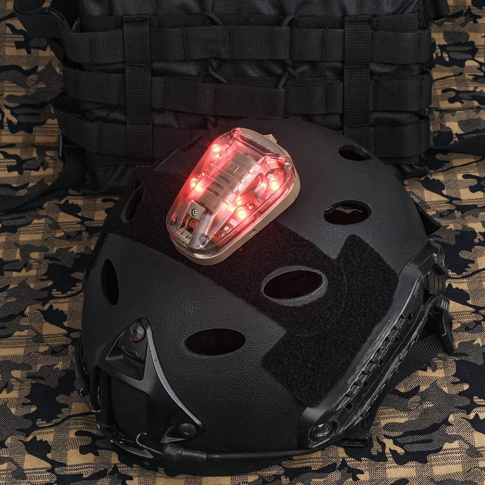 NOBUHIRO 4 Modes Tactical Helmet Light with Visible LED+IR Constant/Strobe
