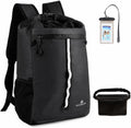 Dry Bag Backpack,20L Dry bags Waterproof Kayaking with Waist Pouch and Phone Case,Waterproof Backpack Marine dry bag for Kayaking,Beach,Rafting, Boating,Hiking,Camping and Fishing (Black)