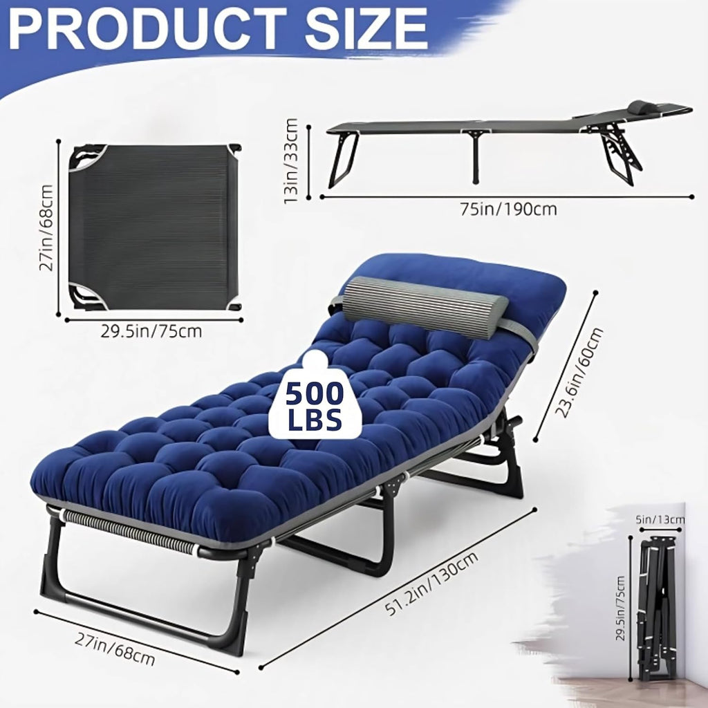 Folding Camping Cot for Adults,Adjustable Sleeping Cot with Mattress