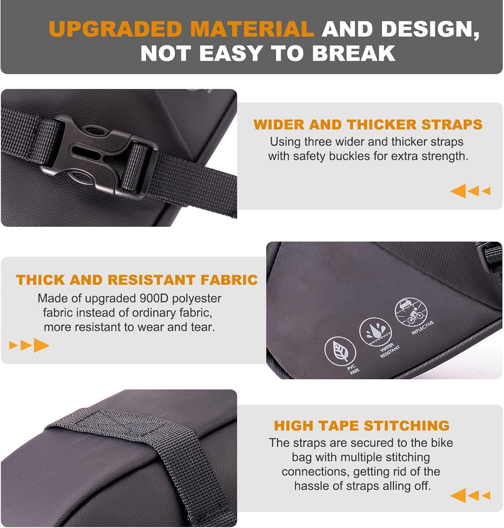NDakter Bike Saddle Bag Expandable Under Seat Bicycle Seat Bag 1.5-2L