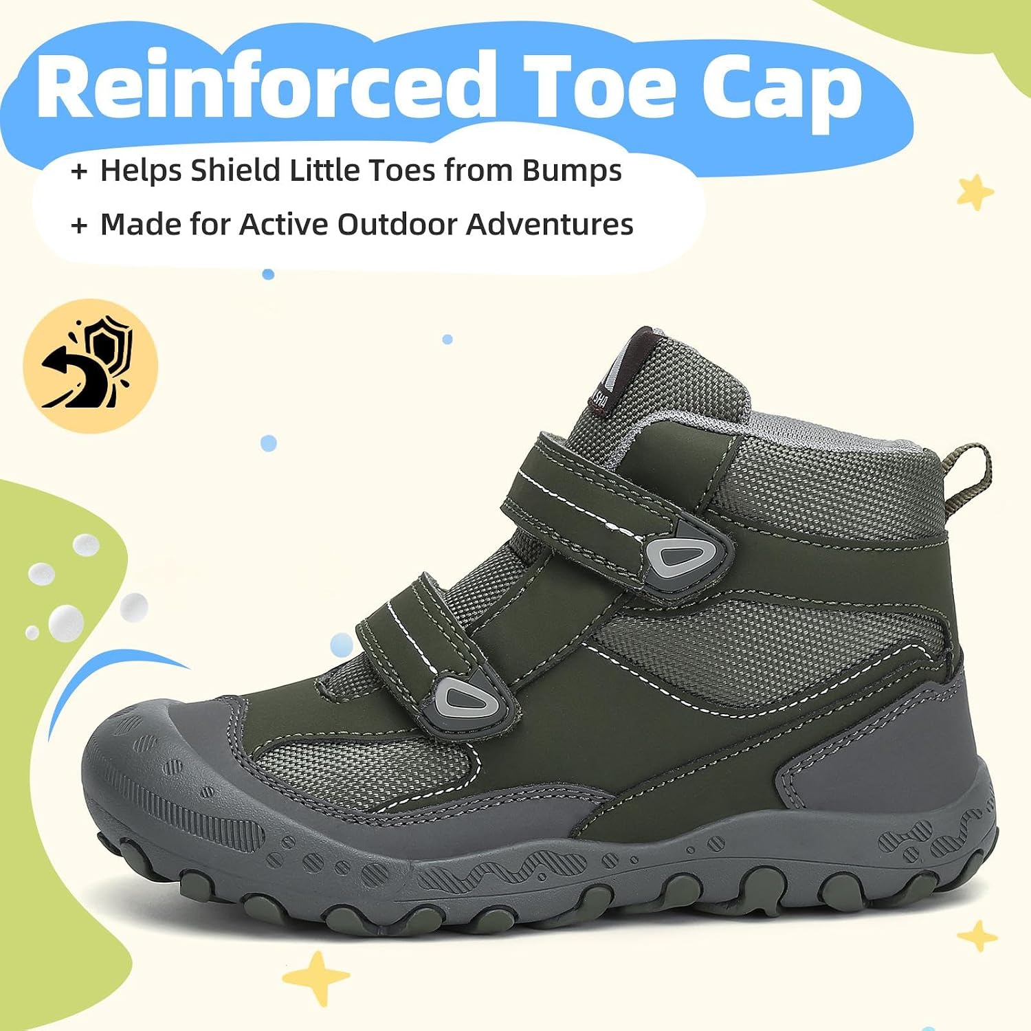 Mishansha Kids Hiking Boots for Boys Girls Water-Resistant Non-Slip